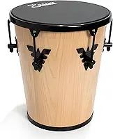 Timba 35x10 Zaidan's – Madeira Verniz Natural, Pele Napa Preta, Som encorpado para Samb e Pagode, Leve e Portátil, Uso com mãos ou vassourinha