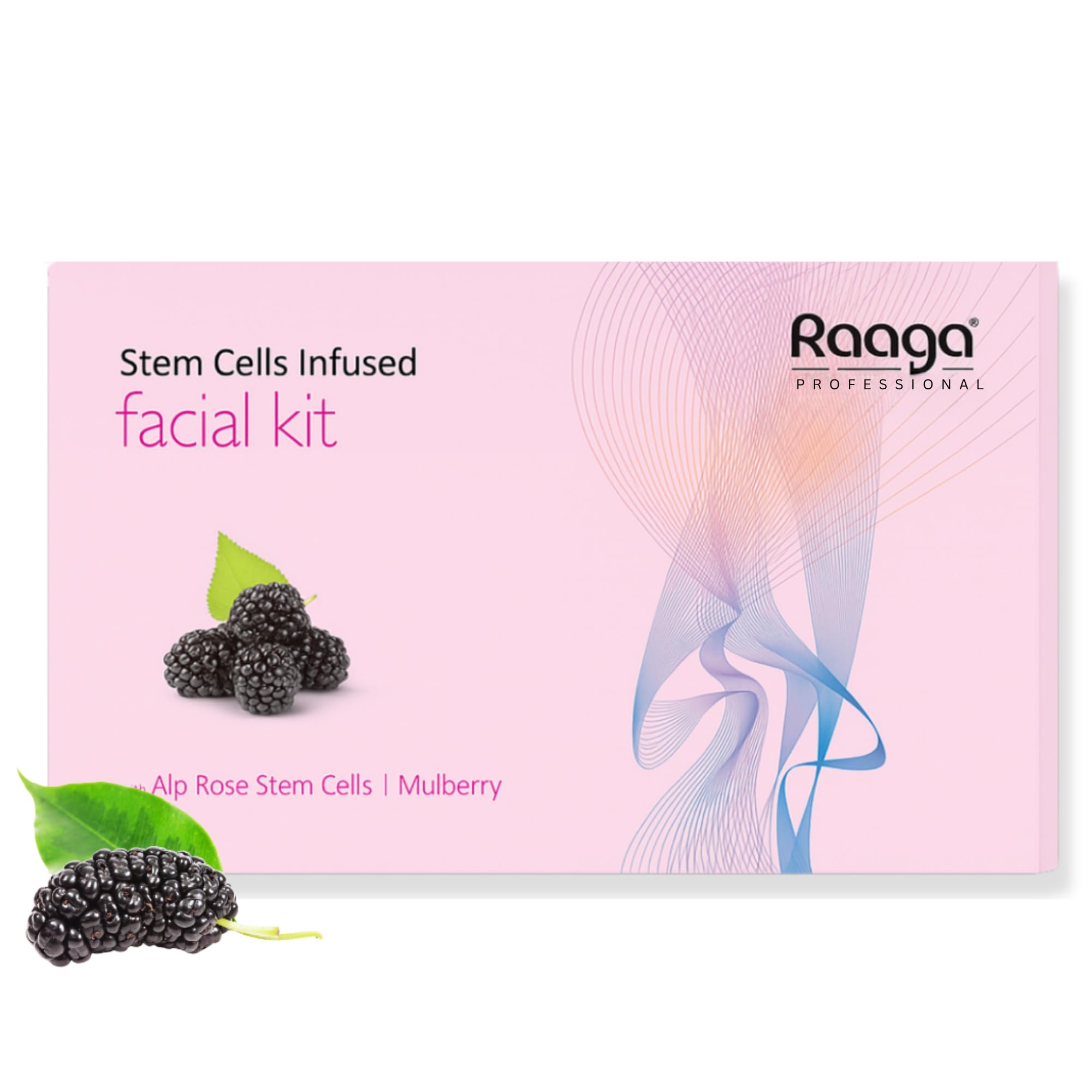 Raaga Professional Stem Cells Infused Fairness 6 Step Facial Kit | Brightening Power of Mulberry and Alp Rose Stem Cells | Reduces Dark Spots | All Skin Types (61 gm)