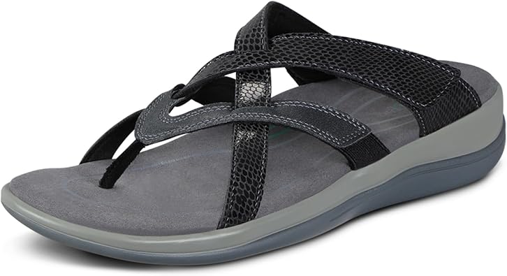 Orthofeet Womens Orthopedic Clio Adjustable Slip-On Sandal