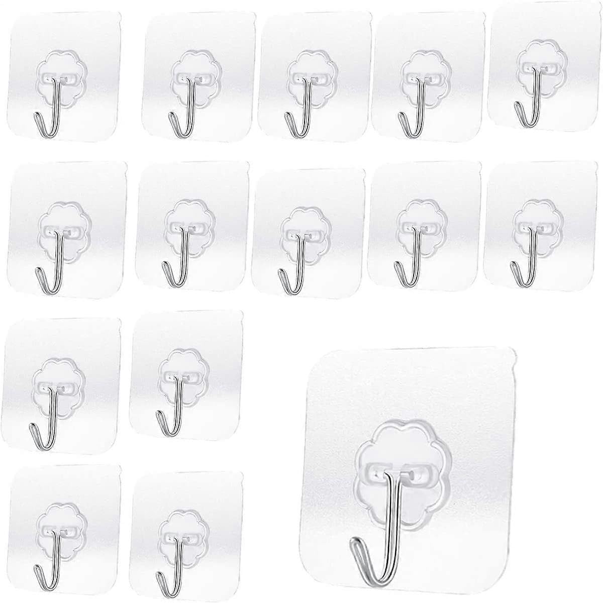 Heavy Duty Adhesive Hooks 33 lb(Max) 15KG,Waterproof and Oilproof Reusable