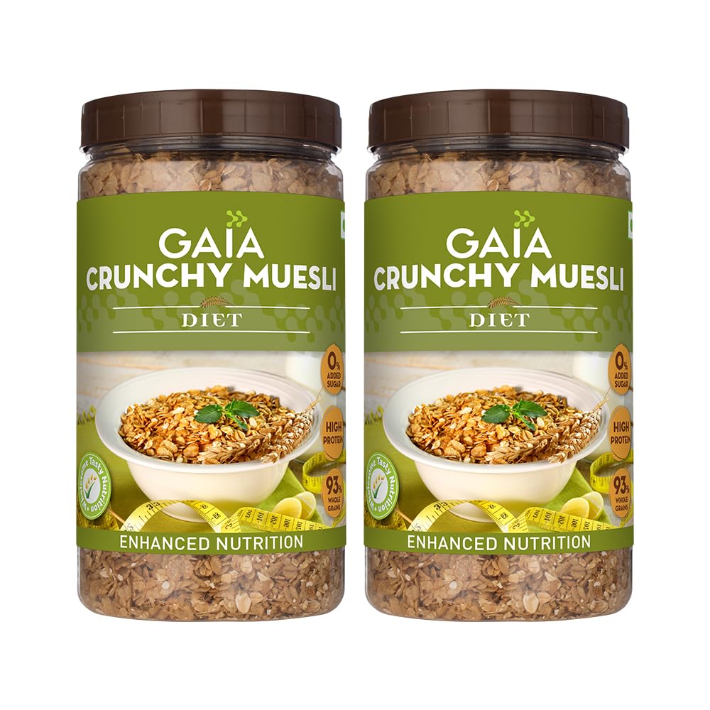 Diet Muesli - Healhty Diet Food - Power of Multigrain Oats,Wheat Flakes,High Fiber - Super Tasty and Delicious - Sugar Free Breakfast Cereal 1KG Jar(Pack of 2)