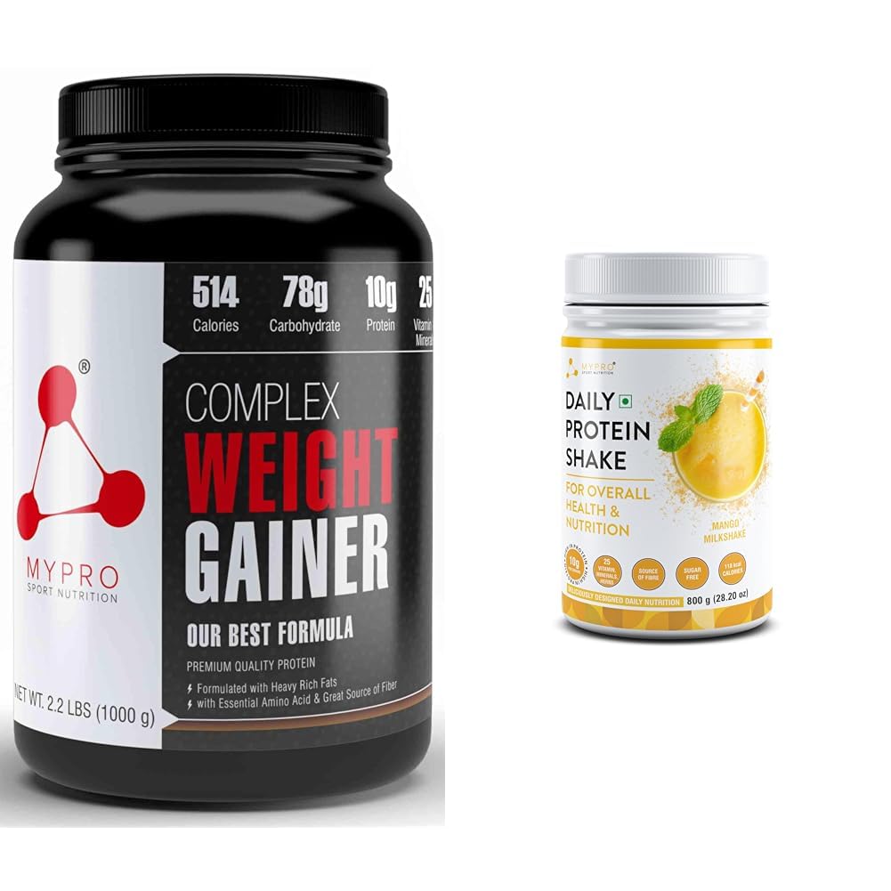 Mypro Sport Nutrition Complex Weight Gainer High Protein Supplement (1 kg (Pack of 1), Cookies and | Mypro Sport Nutrition Daily Protein Shake 118 kcal Calories,25 Vitamin,Minerals & 7 Herbs,Provide-image-16