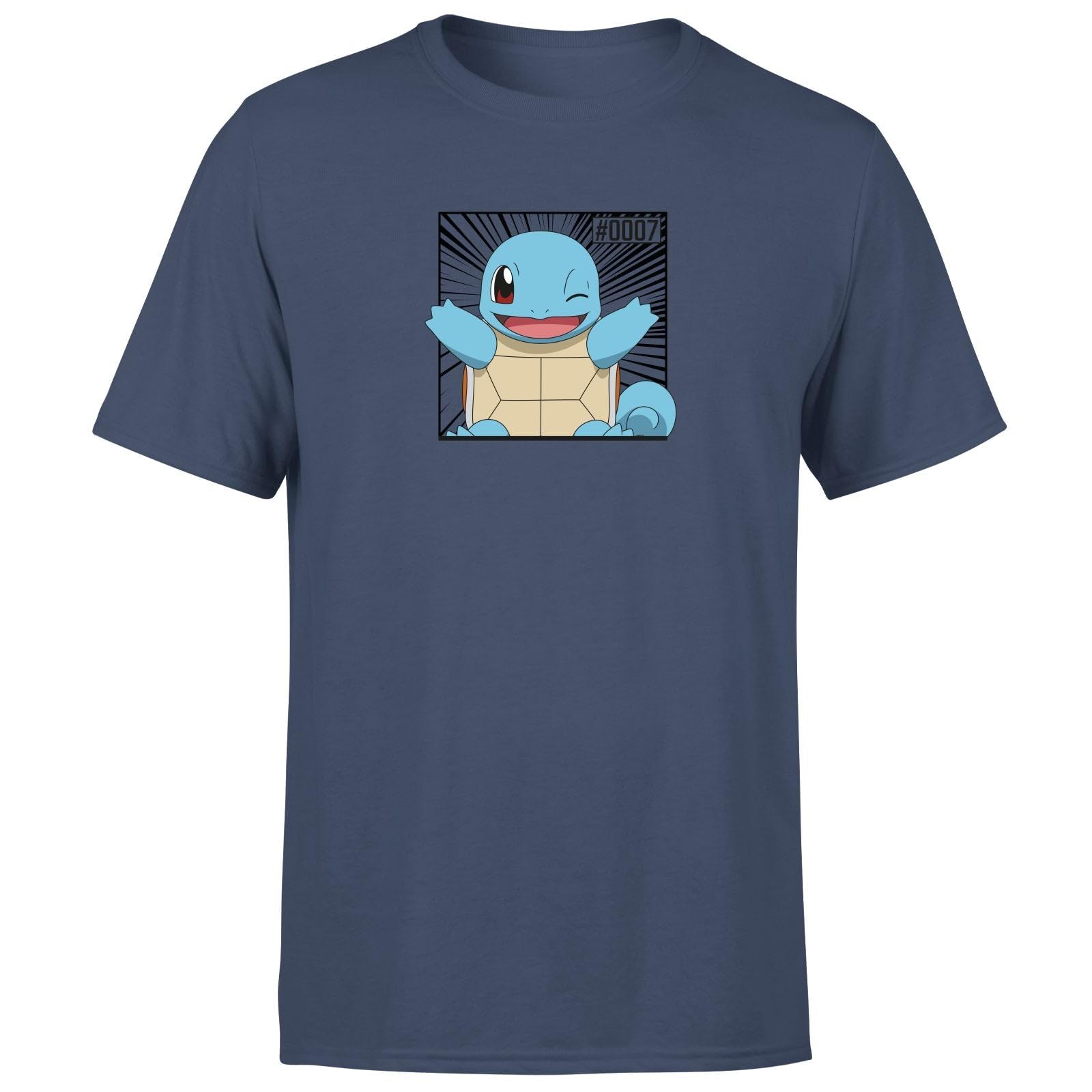 Zavvi Unisex Multi Pokémon Pokédex Squirtle #0007 Men's T-Shirt - Navy M