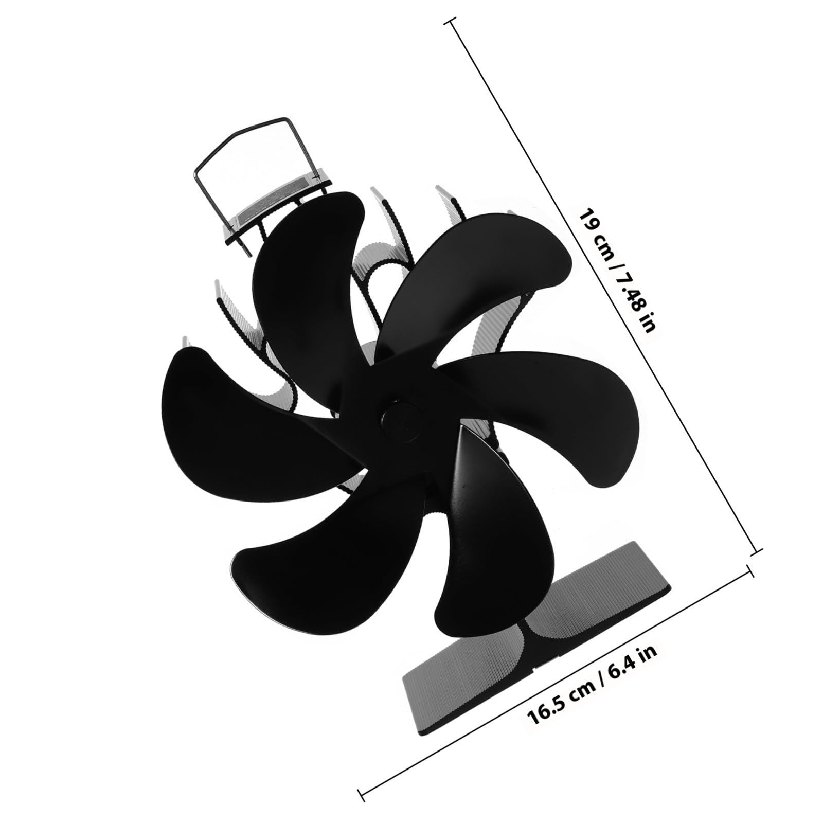 GALPADA Ventilatore per Stufa Legna Termoventilatore da Caminetto a 5 Pale in Lega di Alluminio, Silenzioso senza Elettricità, per Creare Un'atmosfera Estiva Confortevole