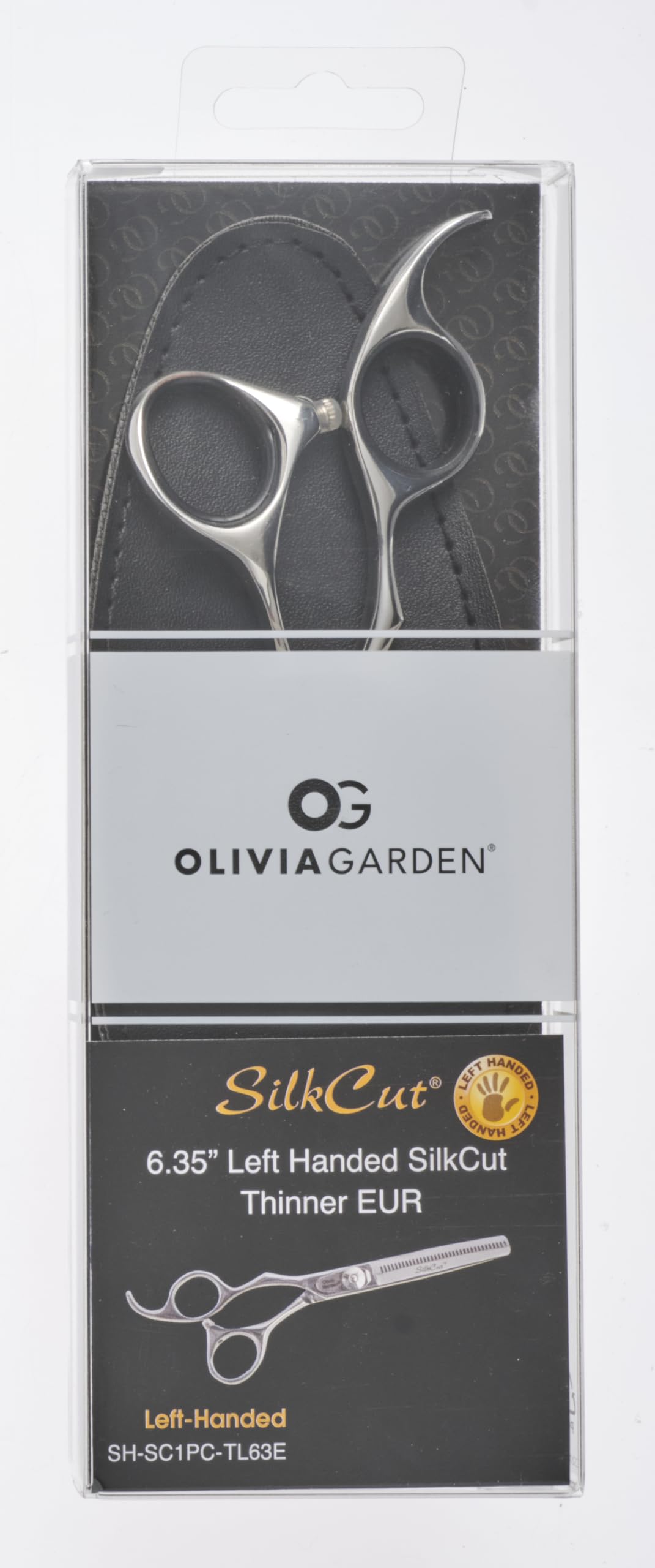 Olivia Garden Silkcut 6.0" 35 zębów Europejskie Cienkie Nożyczki - Nożyczki dla Leworęcznych - Precyzyjne Cienienie, Ergonomiczny Uchwyt, dla Profesjonalnych Fryzjerów