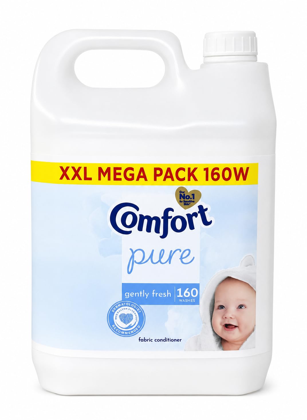 Comfort Pure Sensitive Weichspüler dermatologisch getestet, sanft zu empfindlicher Haut, 160 Wäschen (4,8 l)