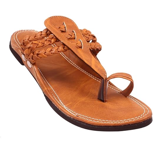 Mens Kolhapuri Chappal - Stylish & Comfortable - Tan