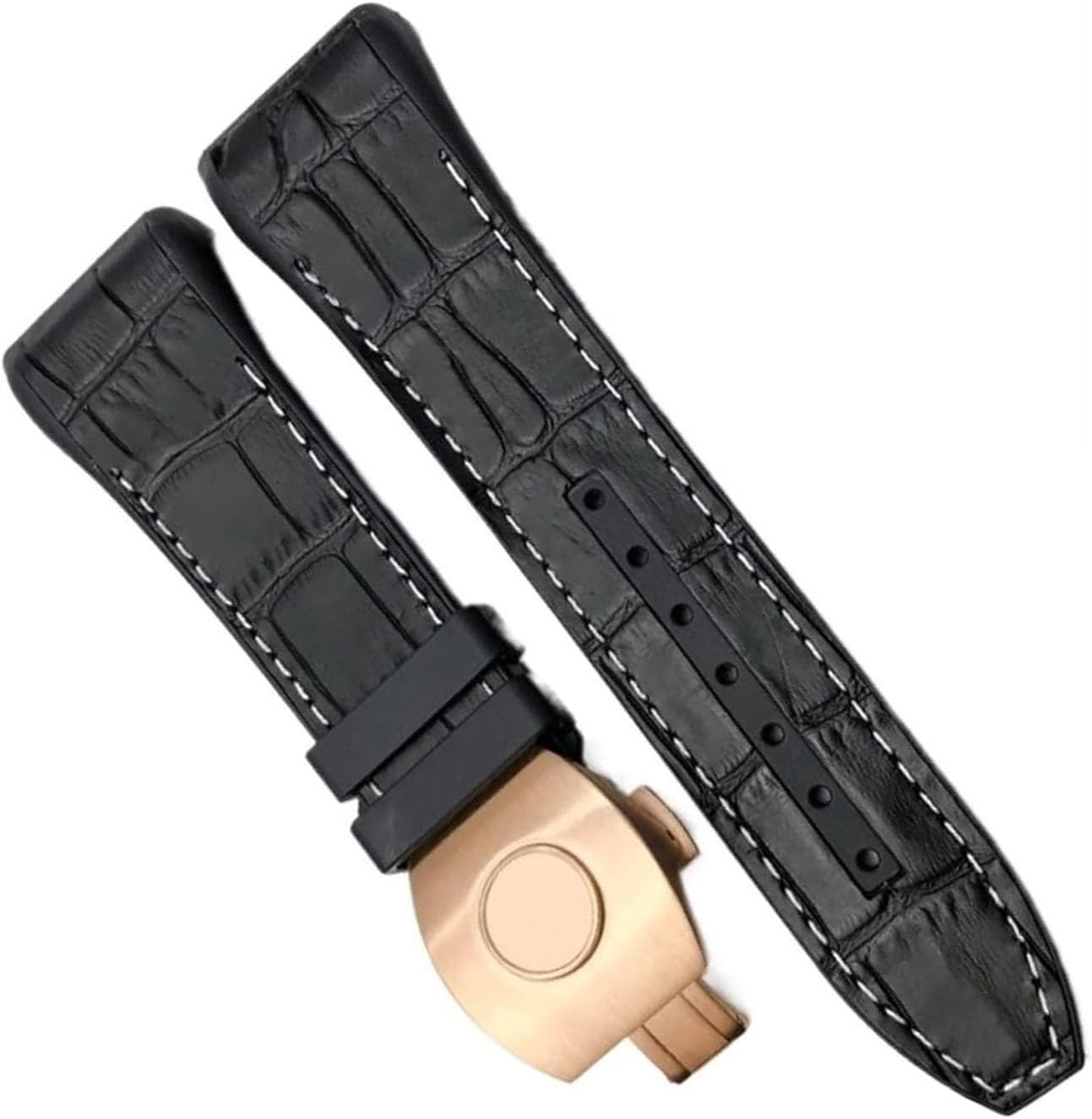 Cowhide Leather Silicone Watch Strap For Franck Muller Watch Band With Folding Buckle For Men Bracelet
