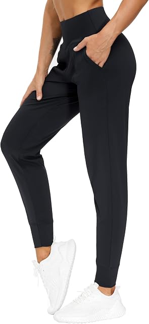 THE GYM PEOPLE Athletic Joggers pour les femmes Sweatpants avec des poches de travail Tapered Lounge Pantalons de yoga Leggings pour femmes