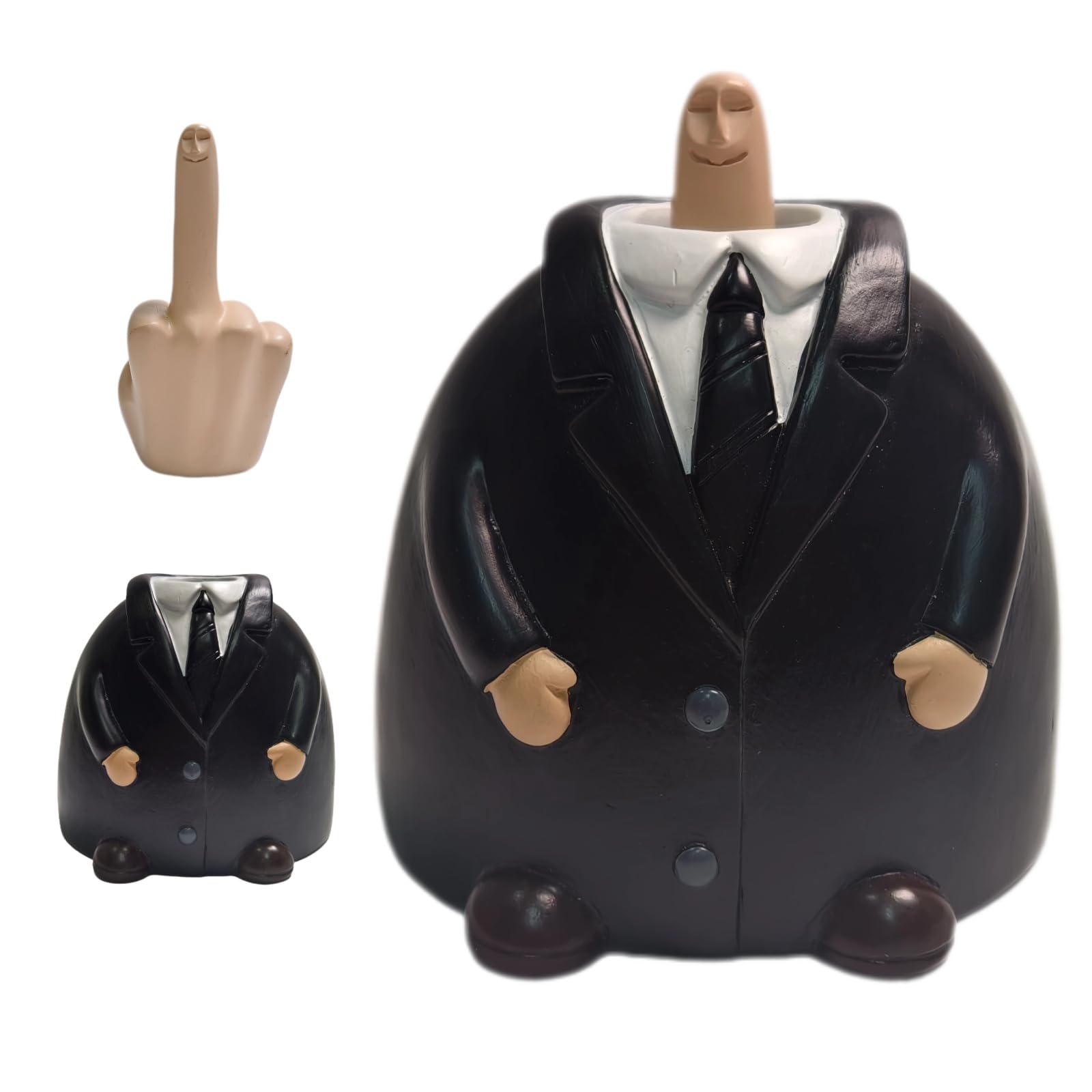 Divertente statua da scrivania con dito medio, decorazione sarcastica in resina per ufficio con gesto nascosto, regalo umoristico per colleghi, mini scultura da 10 cm per scrivania/casa