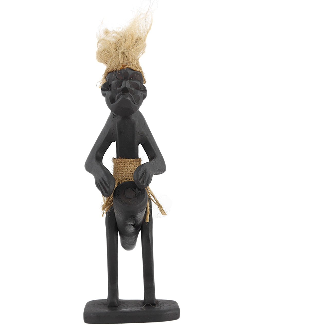 ART-CRAFT AS013 Asmat Musiker mit Bongo aus Holz dunkel gefä