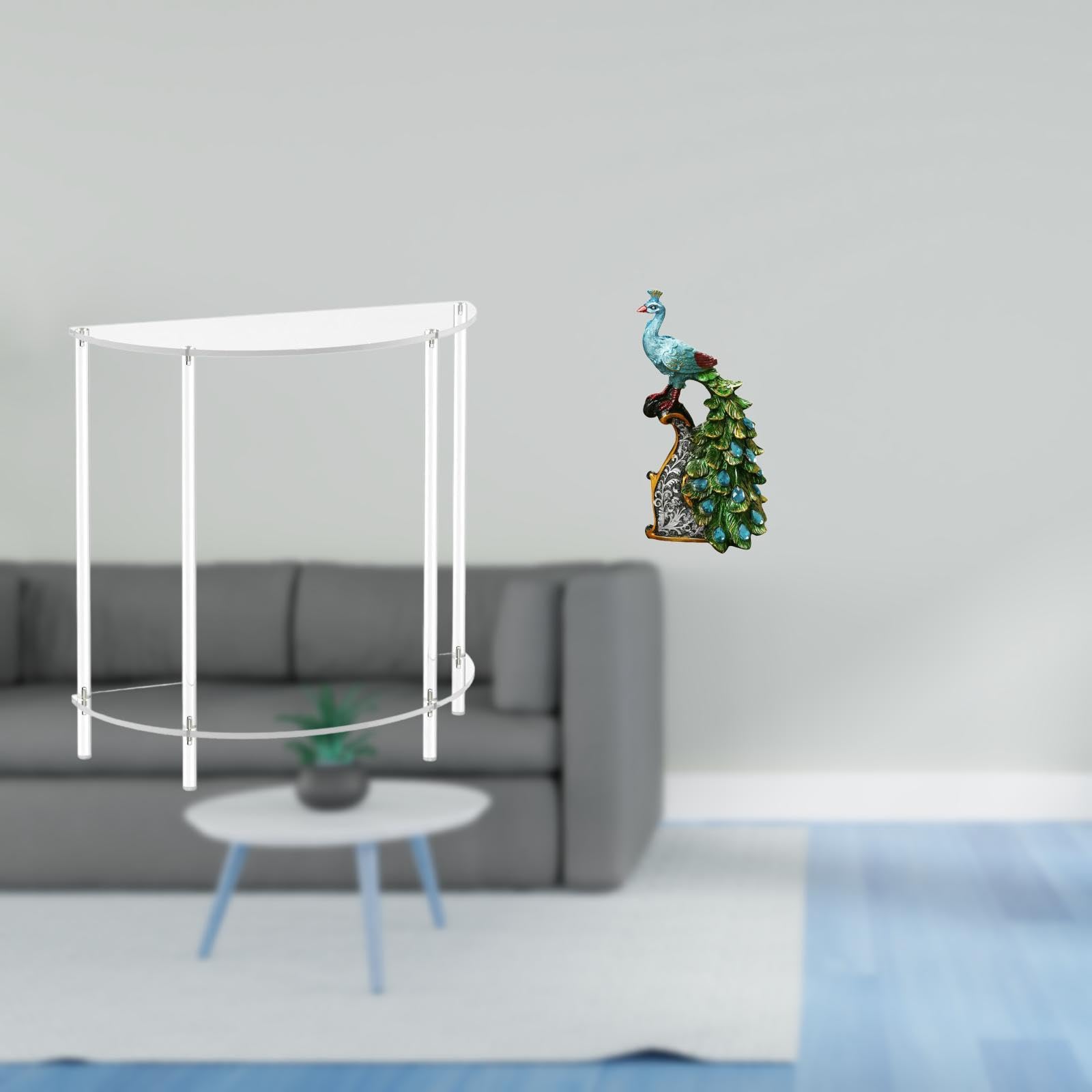 Enakshi® Acrylic Peacock Side Table with Elegant Animal Sculpture Accent Two Tier Nightstand for Living Room Bedroom Office Home Decor|Home & Garden | Furniture | Tables-image-21