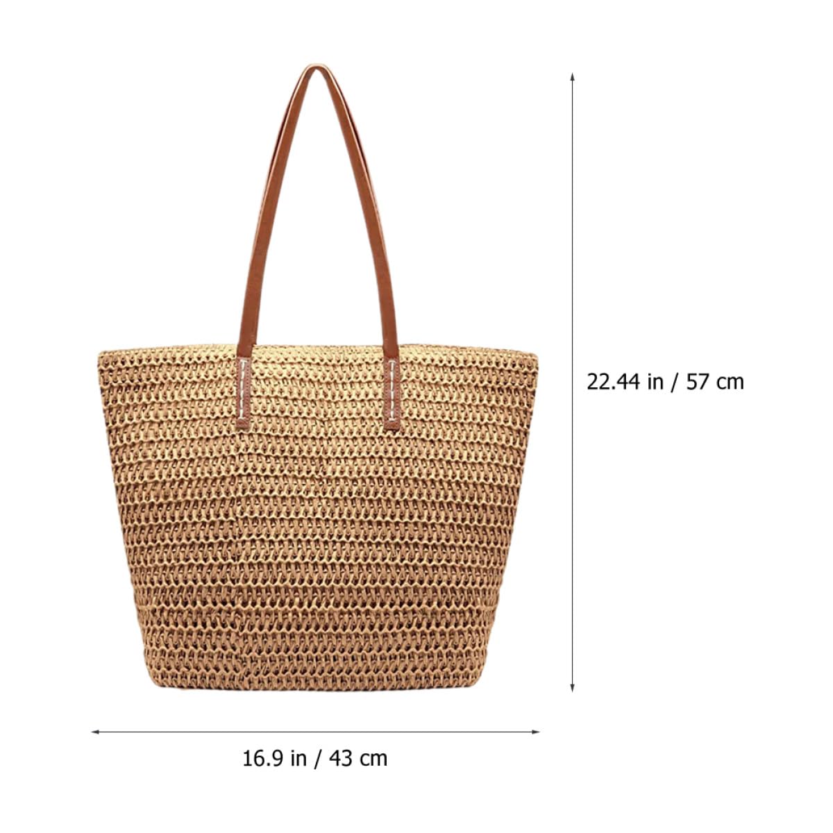 Hohopeti Borsa Tote Estiva Intrecciata in Paglia per Donna Borsa da Spiaggia Capiente e Leggera Casual per Vacanze Escursioni e Uso Quotidiano