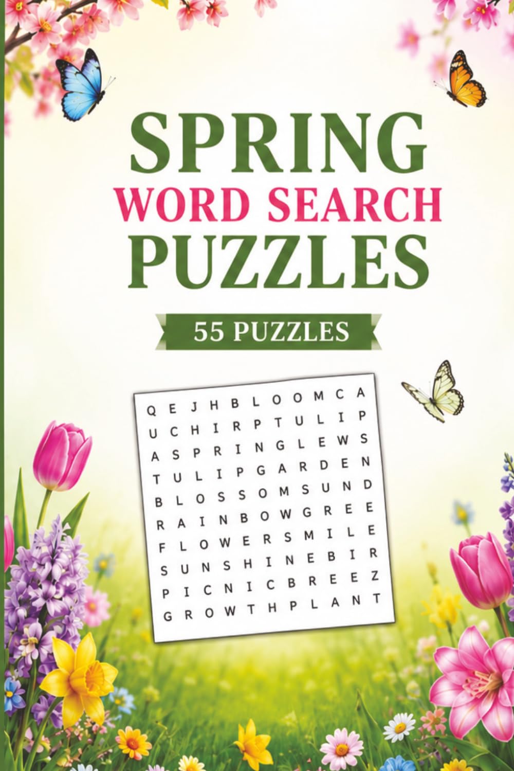 Spring Word Search Puzzle: 55 Puzzles Word Search about Spring and More | 6x9 inches, 110 pages | Gift for Spring & Seasons Lover