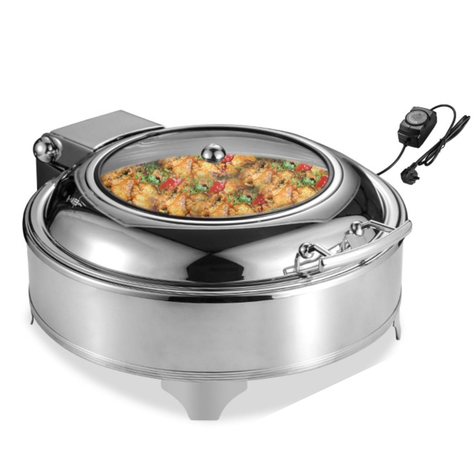 XNXYSMKJ Electric Buffet Server Food Warmers Tray, Stainless Steel Catering Serving Tray, Commercial Food Warmers for Parties, Buffets, Banquets, Dinners (Style 1)