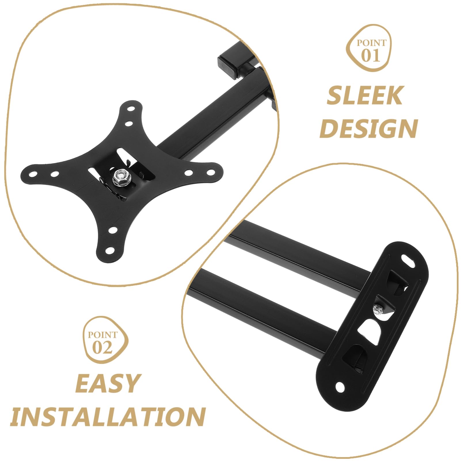 LALAFINA Supporto da Parete Tv e Monitor Lcd con Rotazione 360° Braccio Estensibile Staffa Ultra Sottile per LED Tv e Schermi da Computer