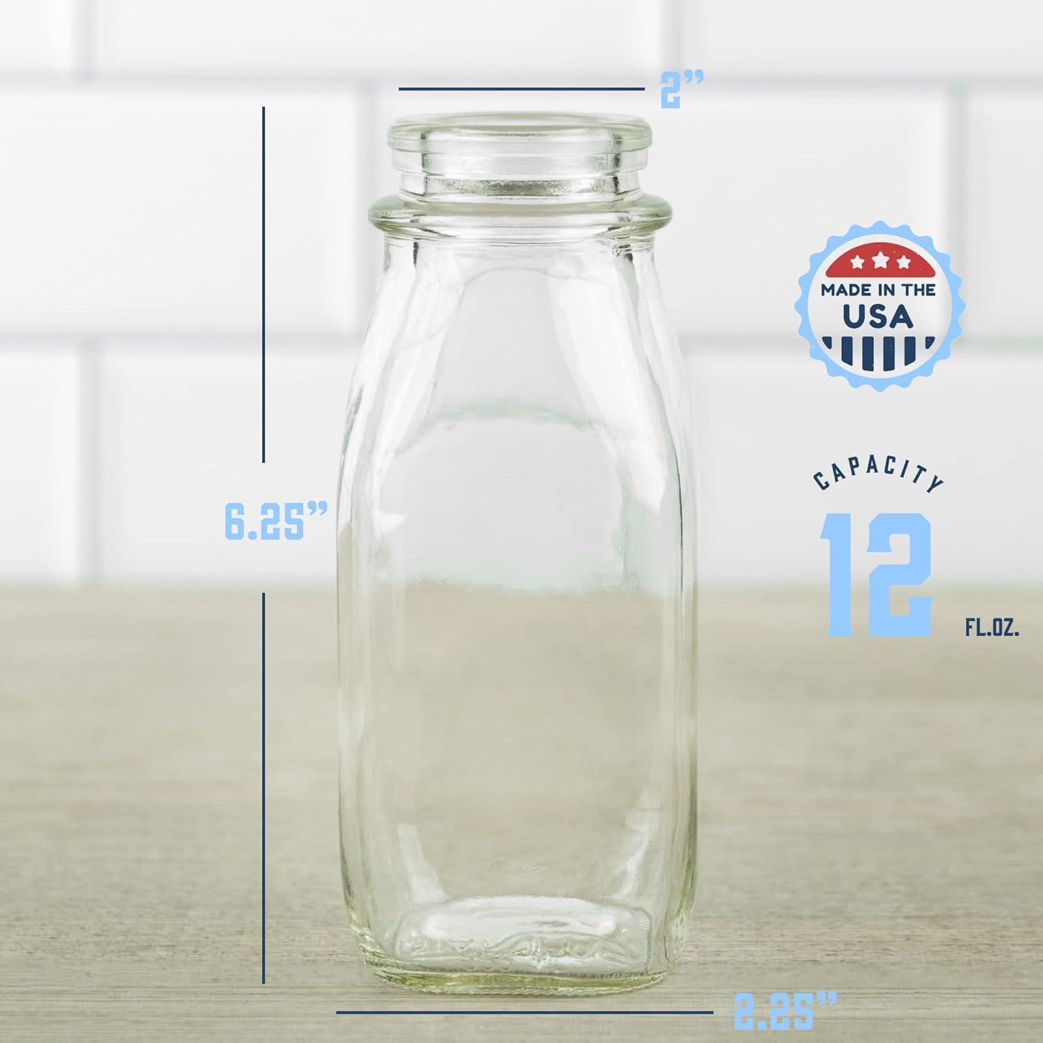 kitchentoolz Salatdressing-Shaker-Flasche – 340 ml Glasflasche mit Silikon-Ausgießer und manipulationssicherer Deckel für Saucen und Marinaden, 4 Stück