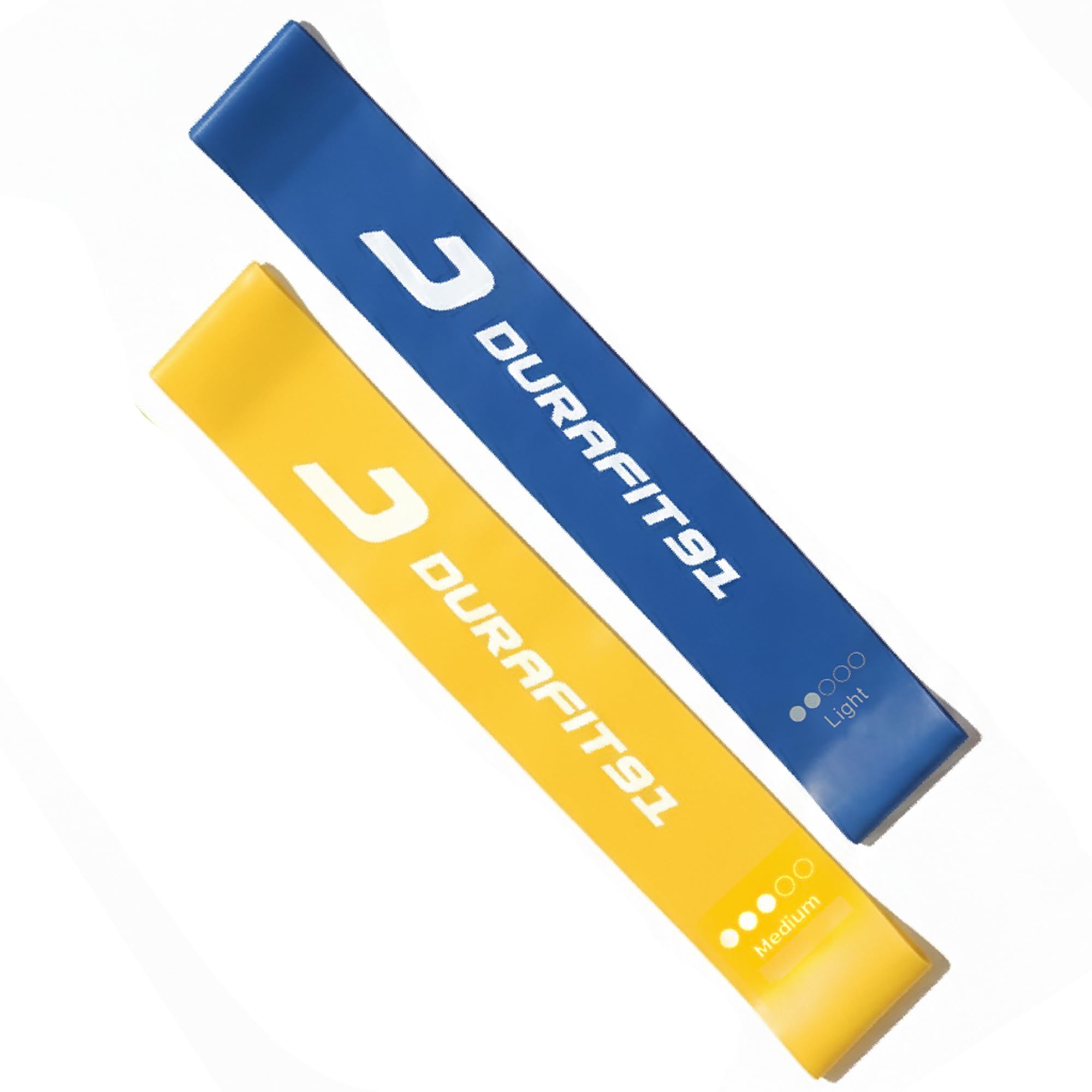 Durafit91 Mini Loop Resistance Bands Set (Pack of 2) – Light Blue & Medium Yellow Non-Slip Hip Bands for Glutes, Legs, Squats, Stretching, Home & Gym Workout for Women & Men-image-33