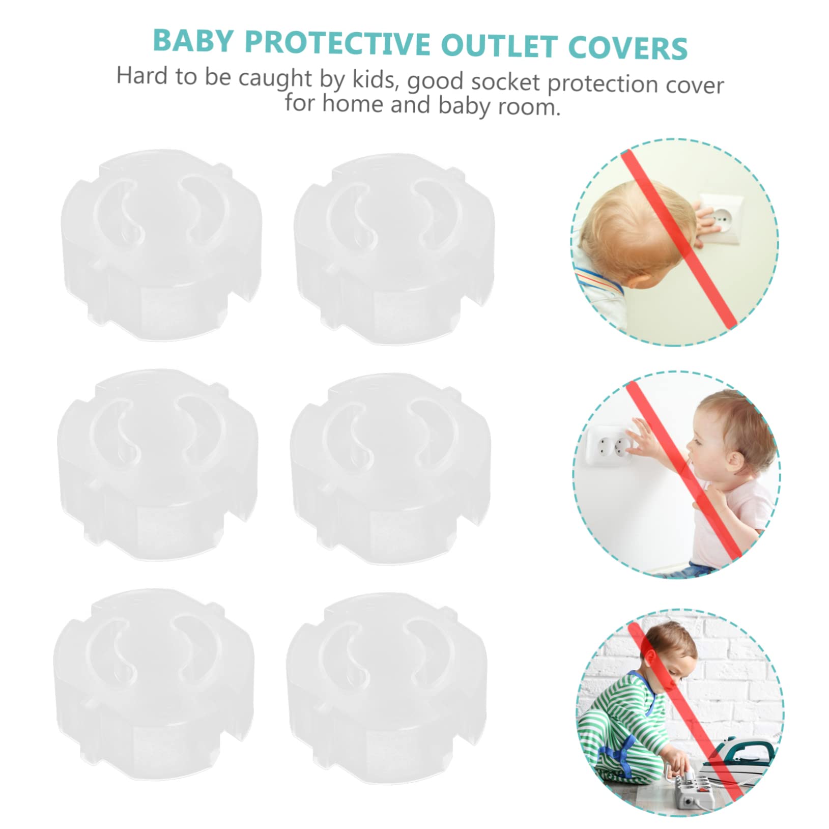 100piezas Cubierta De Seguridad Para Enchufes Protector Transparente Para Bebés Fáciles De Instalar De Enchufe Para Seguridad Infantil Antideslizante y Protección Efectiva