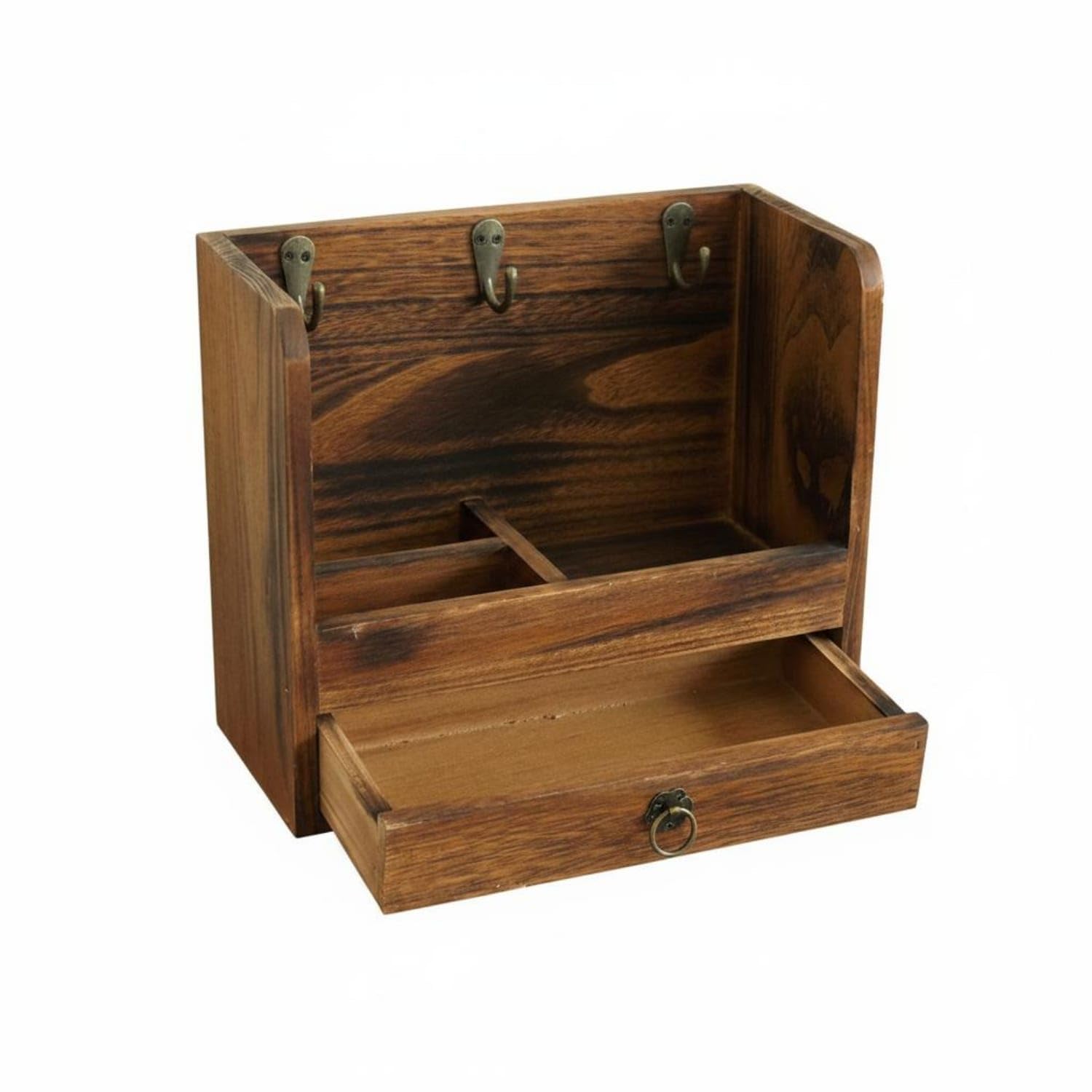 TRENDYNEST Distressed Finish Wooden Key Storage Box Rustic Wooden Key Box Handmade Sanded Wood Texture, Key Jewelry Box-image-8
