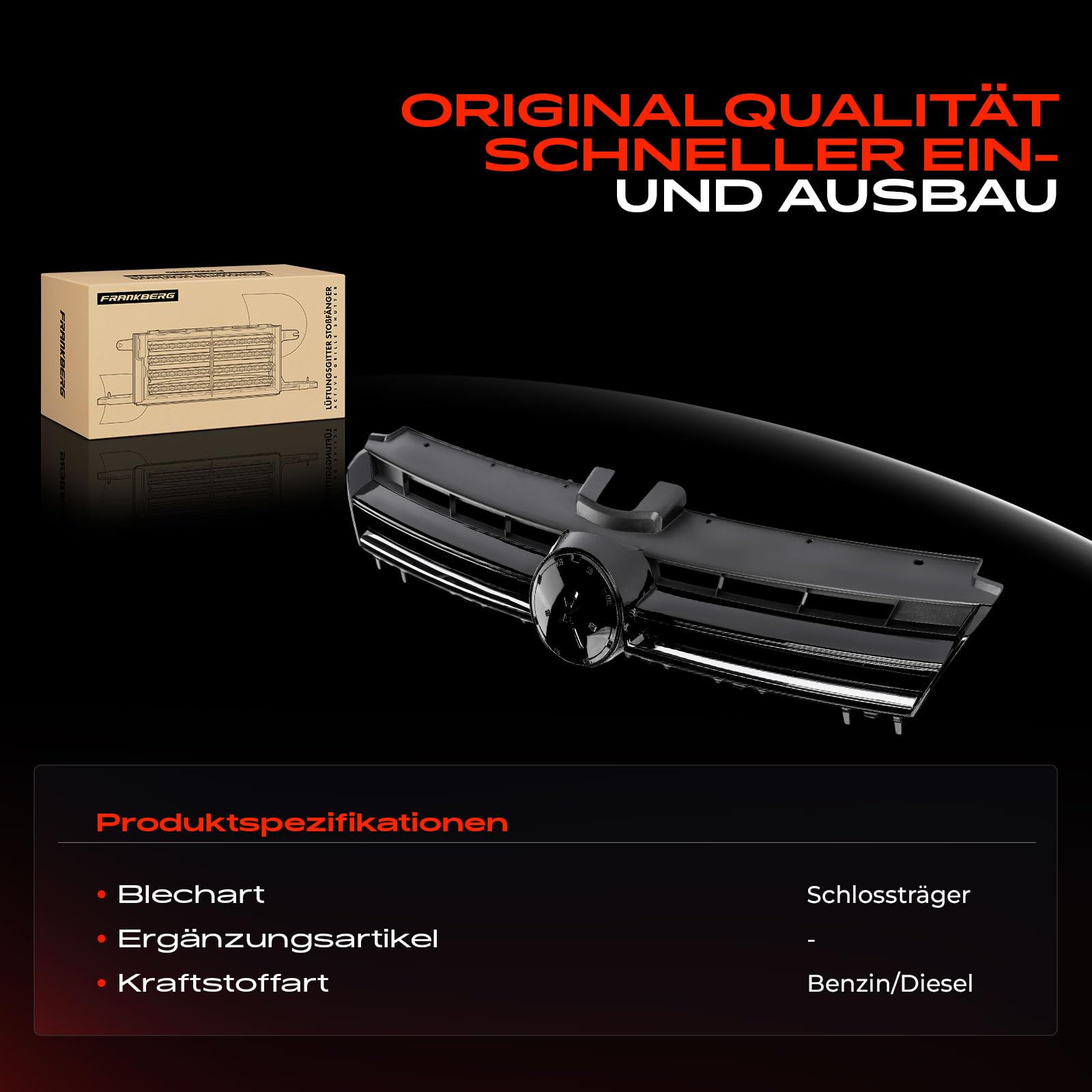 Frankberg Lüftungsgitter Stoßfänger Frontverkleidung Vorne Kompatibel mit Golf Alltrack BA5 BV5 Van VII Variant BA5 VII 5G1 BE1 BE2 BQ1 BA5 BV5 Replace# 5G0853651GZLL