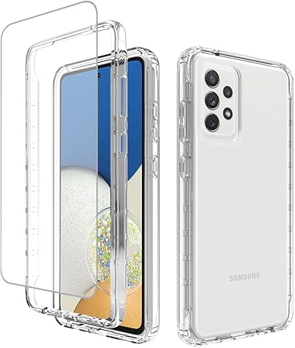 Funda de teléfono para Galaxy A73 5G, Samsung A73 5G con protector de pantalla de vidrio templado, carcasa protectora de cuerpo completo