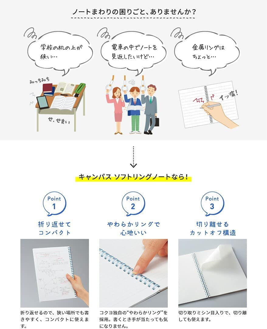 Forming  英語版 Amazon.com : KOKUYO Spiral Lined Notebook, 10'' x 7'' Pastel