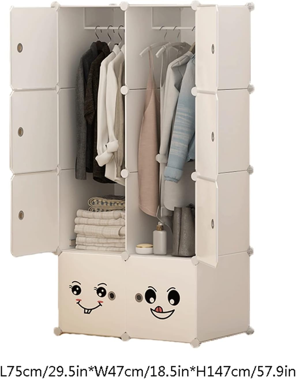 プラスチックワードローブ クローゼットワードローブ整理キューブ