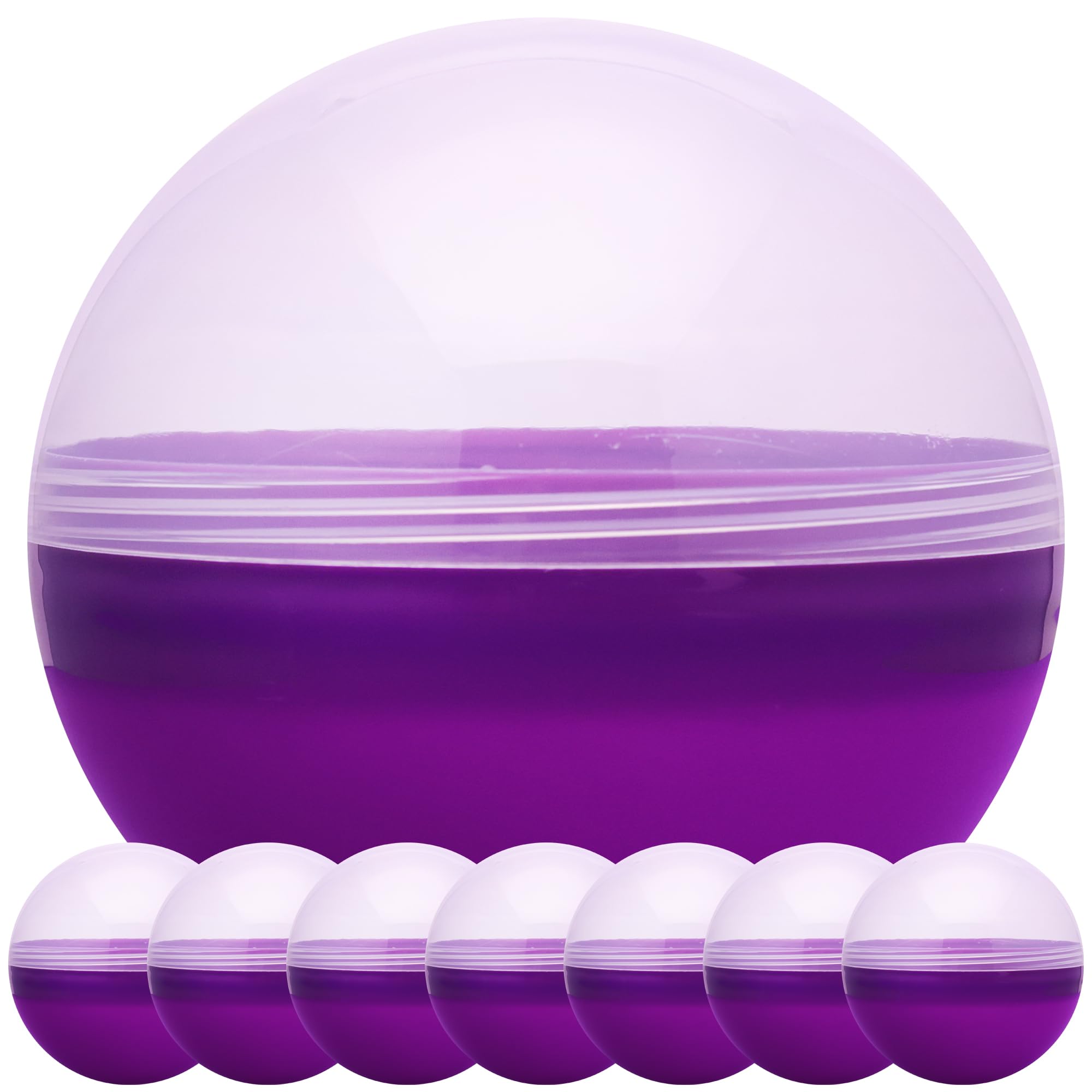 Claw Machine Capsules Translucent Purple Plastic Sphere Party Favor Containers Round 7 pcs 4.7 inch Jumbo Plastic Christmas Ornaments Extra Large Gift