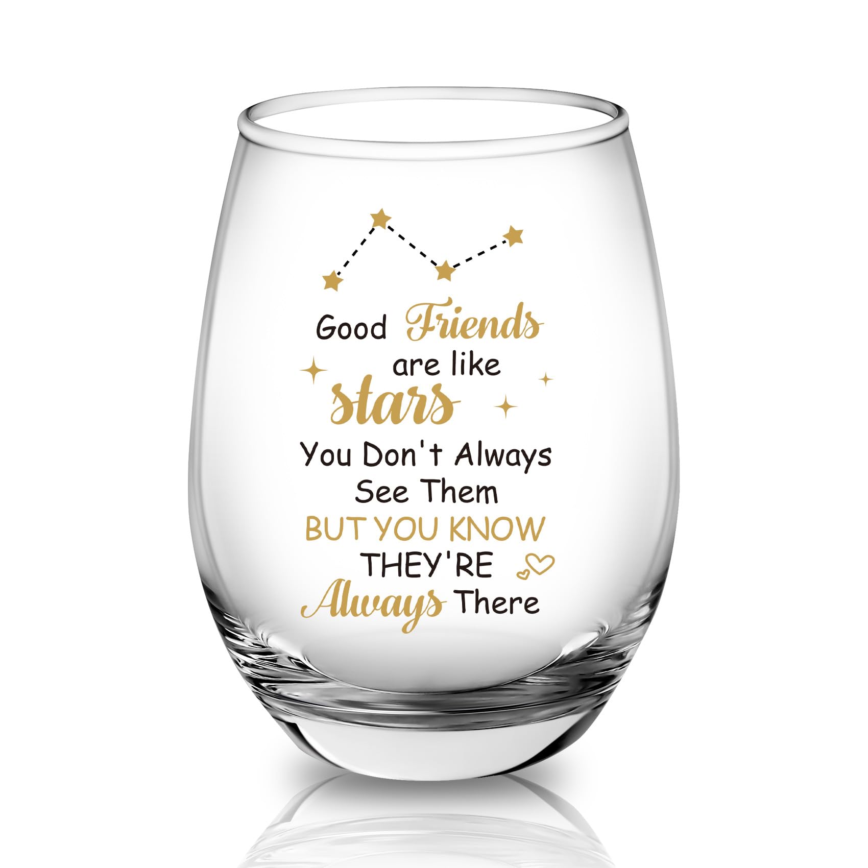 Best Friend Gift for Women Red Wine Glasses Easter Gifts for Friend Good Friends are Like Stars Gifts Thoughtful Friendship Gift for Bestie Personalised Bestfriend Birthday Valentines Christmas