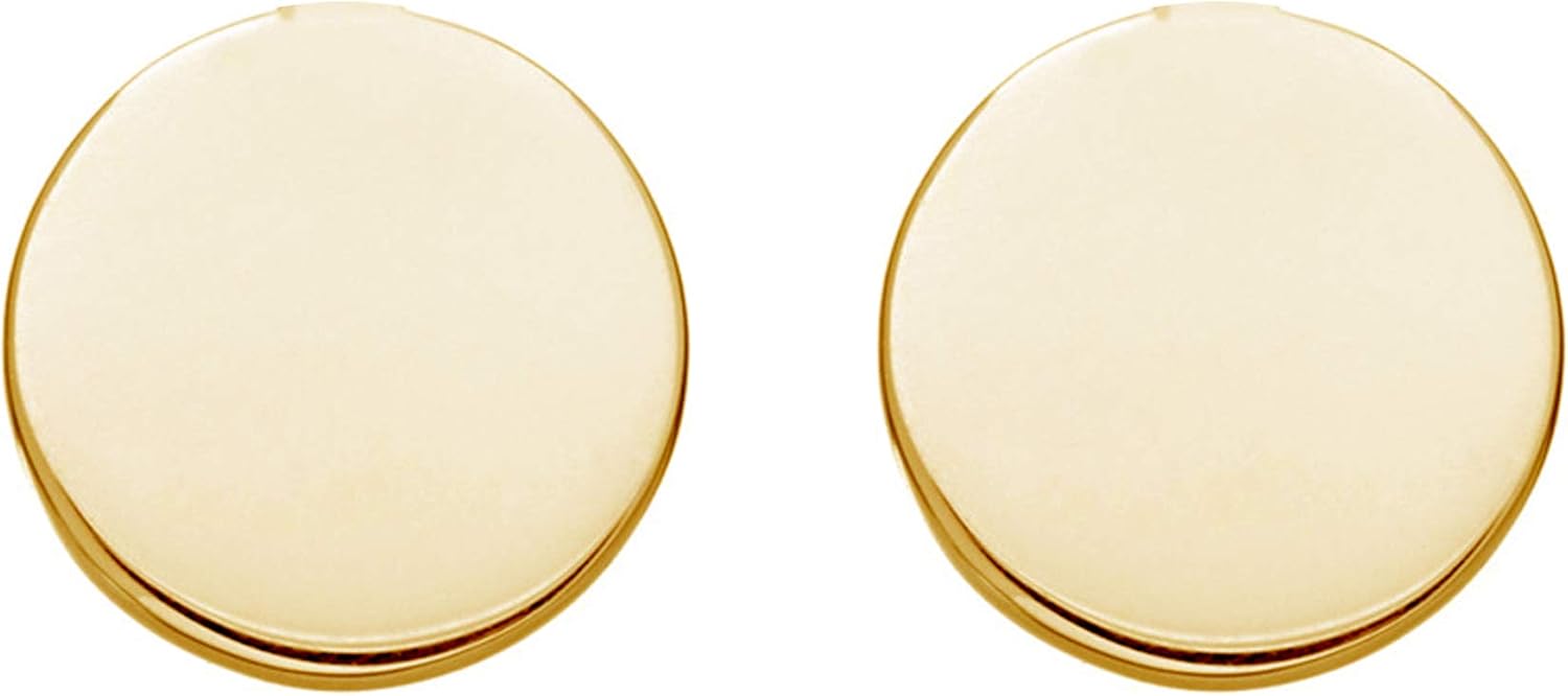 Ritastephens 14K Yellow Gold Mini Round Circle Disc Geometric Stud Post Earrings 6mm