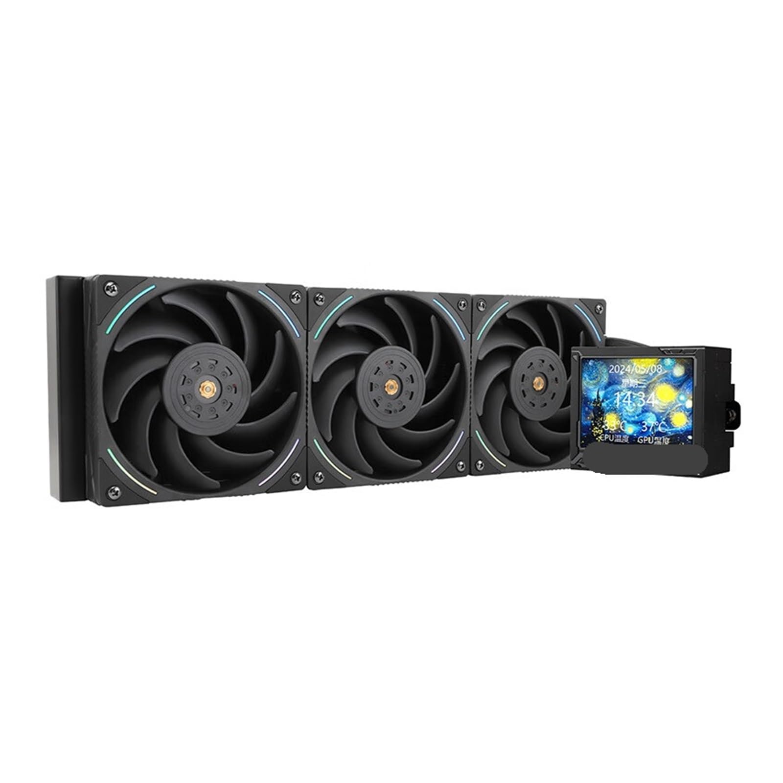 JJKKOZVQF 360 3.5-inch LCD screen, 14th generation LGA1851/AM5 heat sink(B1ack)