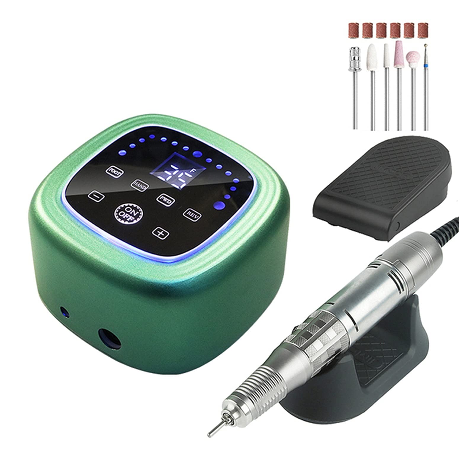 Taladro de uñas eléctrico Torno de clavos 75W 35000 RPM Taladro de clavos eléctrico Potente máquina de manicura Fresadora de clavos de alta velocidad Lijadora de clavos Kit de taladro de cla