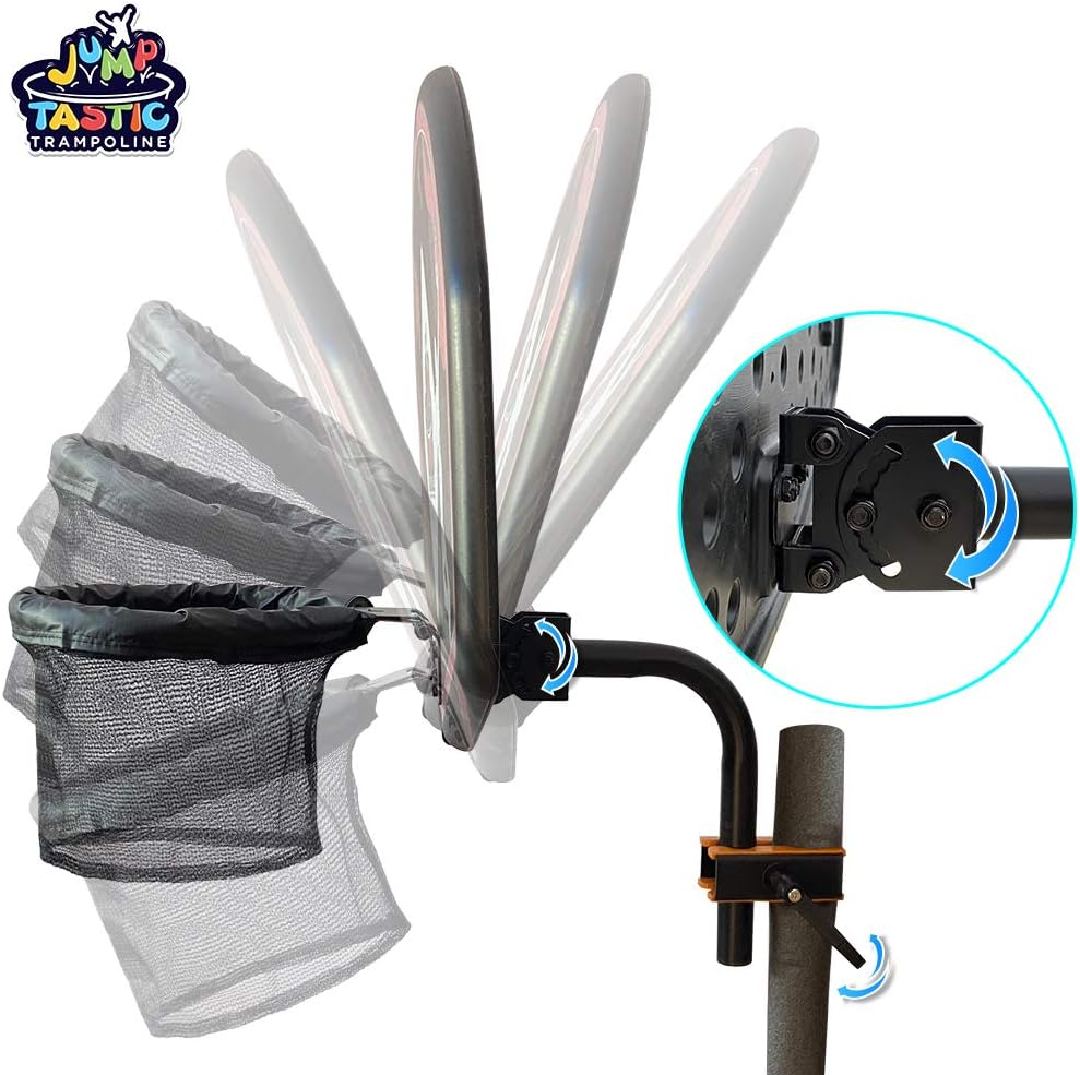 JumpTastic Trampoline Basketball Hoop Universal with Mini Basketball and Pump, Sturdy Easy to Assemble Fit for Curved Pole or Straight Pole : Sports & Outdoors