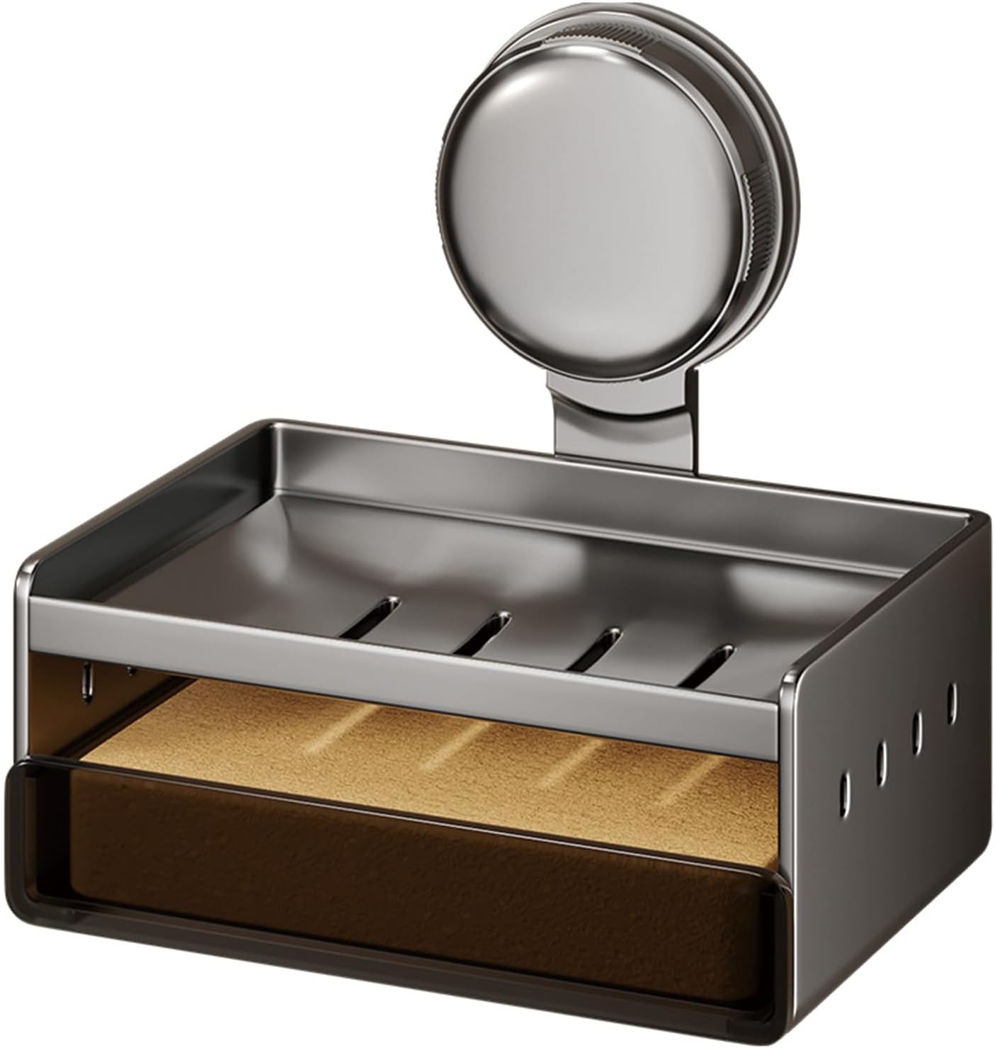 Storage Rack for Washroom, Toilet and Bathroom, Sturdy Soap Holder, Wall Organizer for Toilet Soap, Durable/Heat-Resistant/Easy Maintenance - 1 Pack, Black