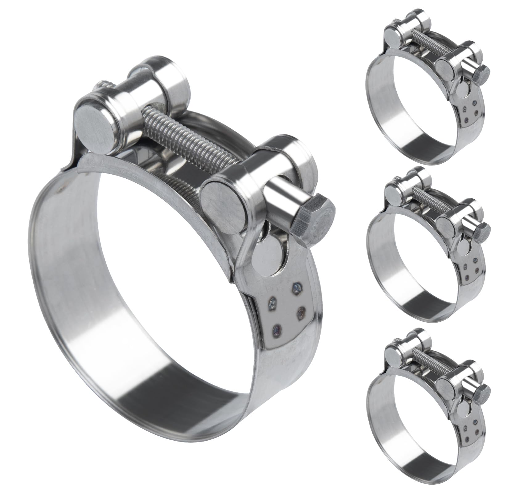 ilauke 304 Stainless Steel T-Bolt Hose Clamps 48-51mm 4 Pcs