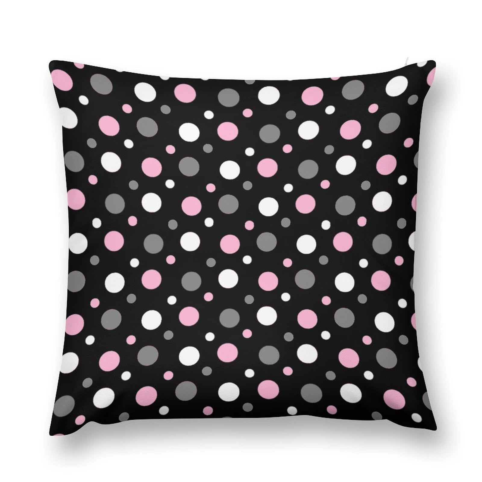 moderw Polka Dot Throw Pillow Cover, Retro Abstract Geometric Round Points Pillowcases Pink Grey White Dots Circles Pillows Cushion Case for Couch Sofa Bed Chair 18x18inch