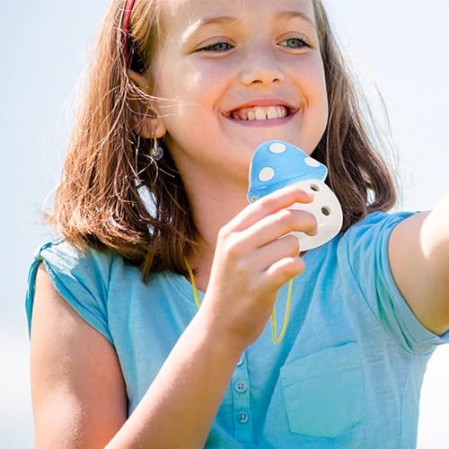 Miniatura 3 de Ipetboom Ocarina - Colgante de cerámica Ocarina de 6 agujeros con forma de hongo Ocarina en forma de hongo de China azul collar flauta para niños