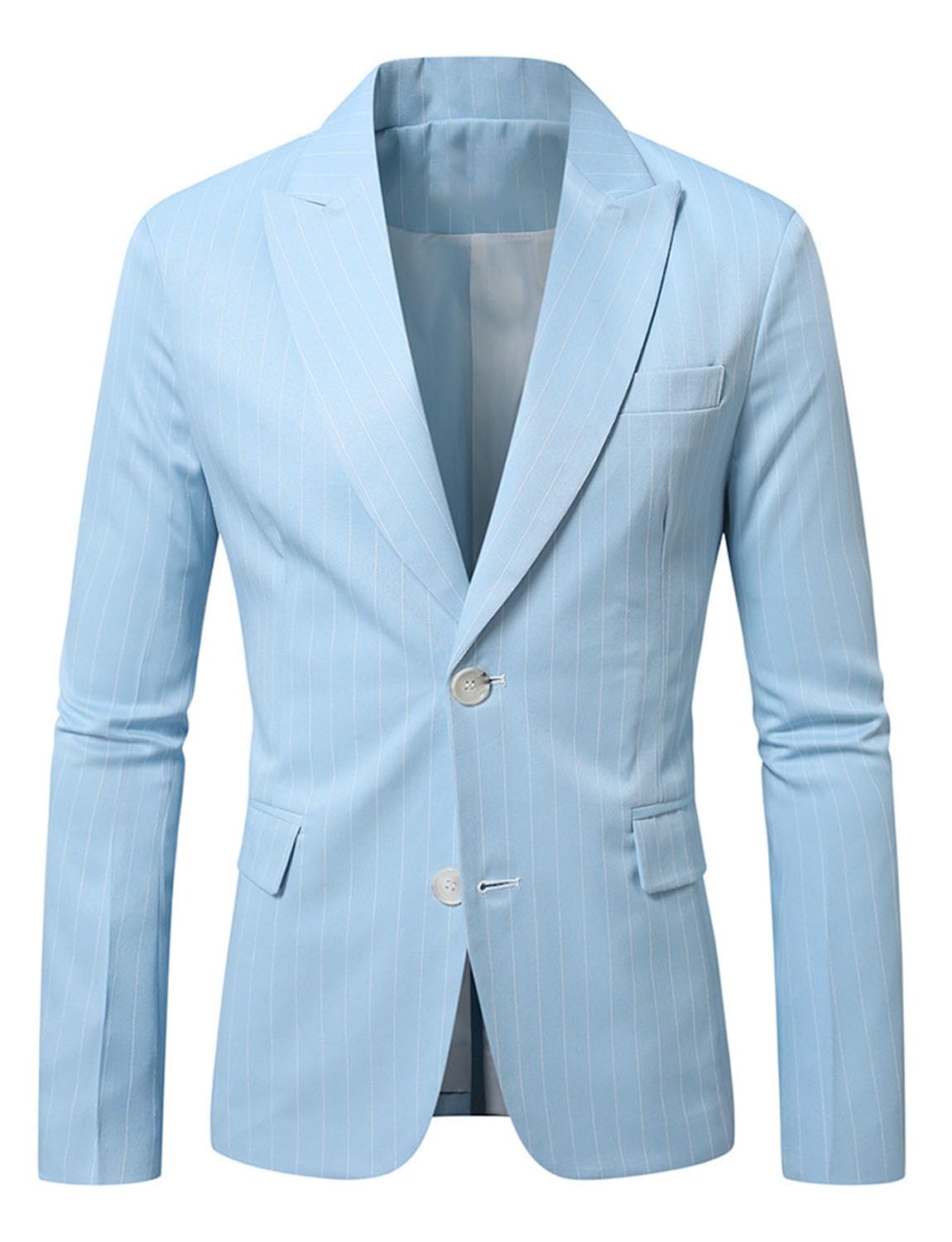 Blazer rayé pour homme à revers en pointe et boutonnage simple - 6