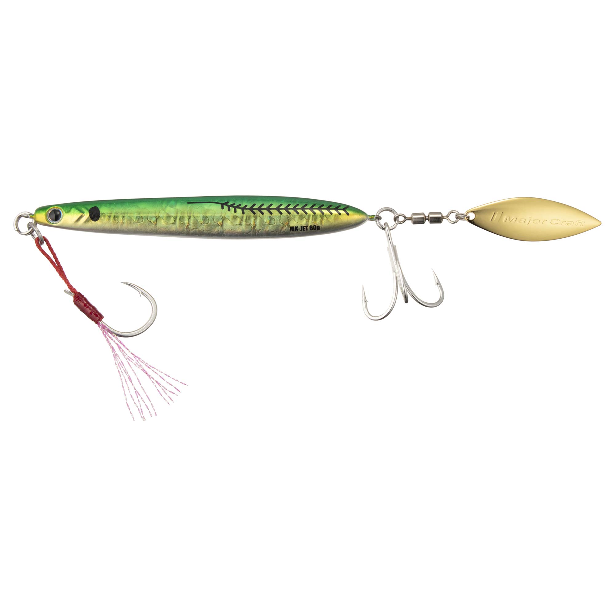 Major Craft Maki Jig Jet, Metal Jig, 2.1 oz (60 g), Green Gold Mackerel #79 Lure