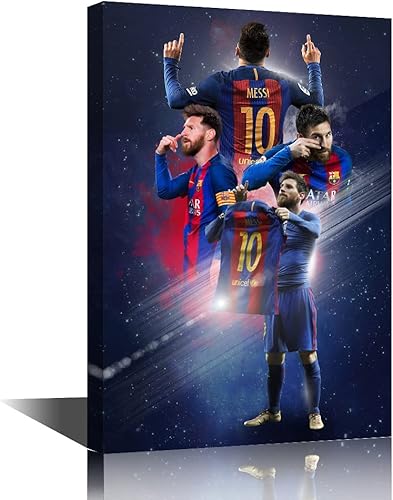 Póster del Barcelona FC en lienzo para pared, pintura motivacional de Lionel Messi, pintura artística en lienzo para sala de estar, dormitorio,