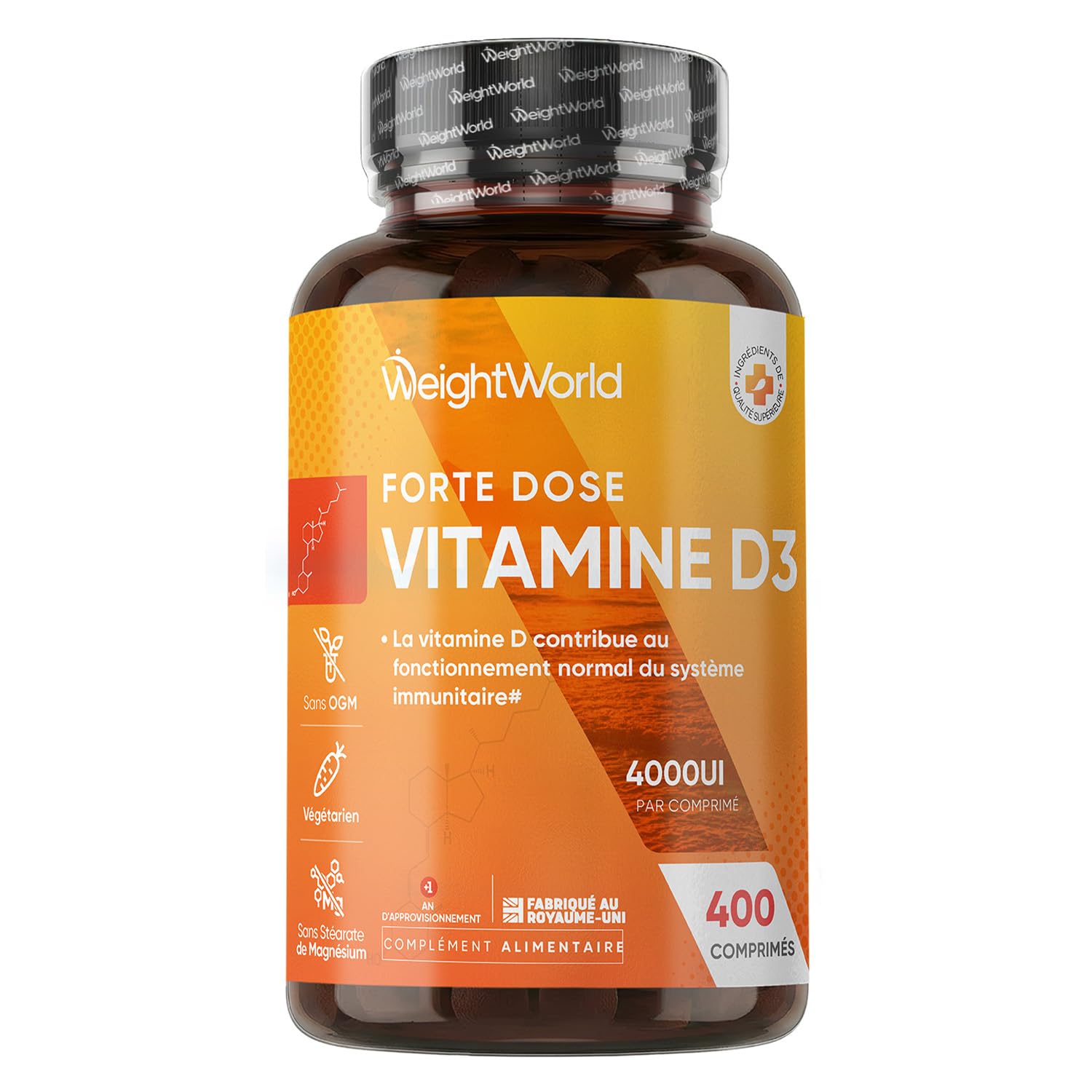 Vitamine D3 4000ui, 400 Micro Comprimés (pour +1 An), Vit D Cholécalciférol
