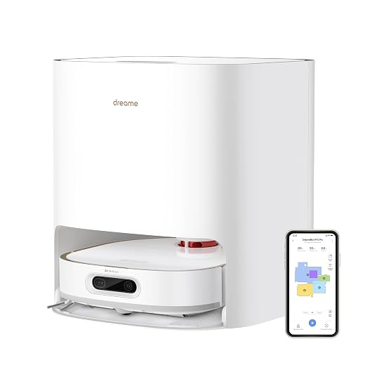 Dreame W10 Pro Saugroboter und Wischroboter mit automatischer Waschstation von Mopps, 4000 Pa Saugleistung, 3D Hinderniserkennung, benutzerdefinierter Kartierung, WiFi/APP/Alexa, Weiß