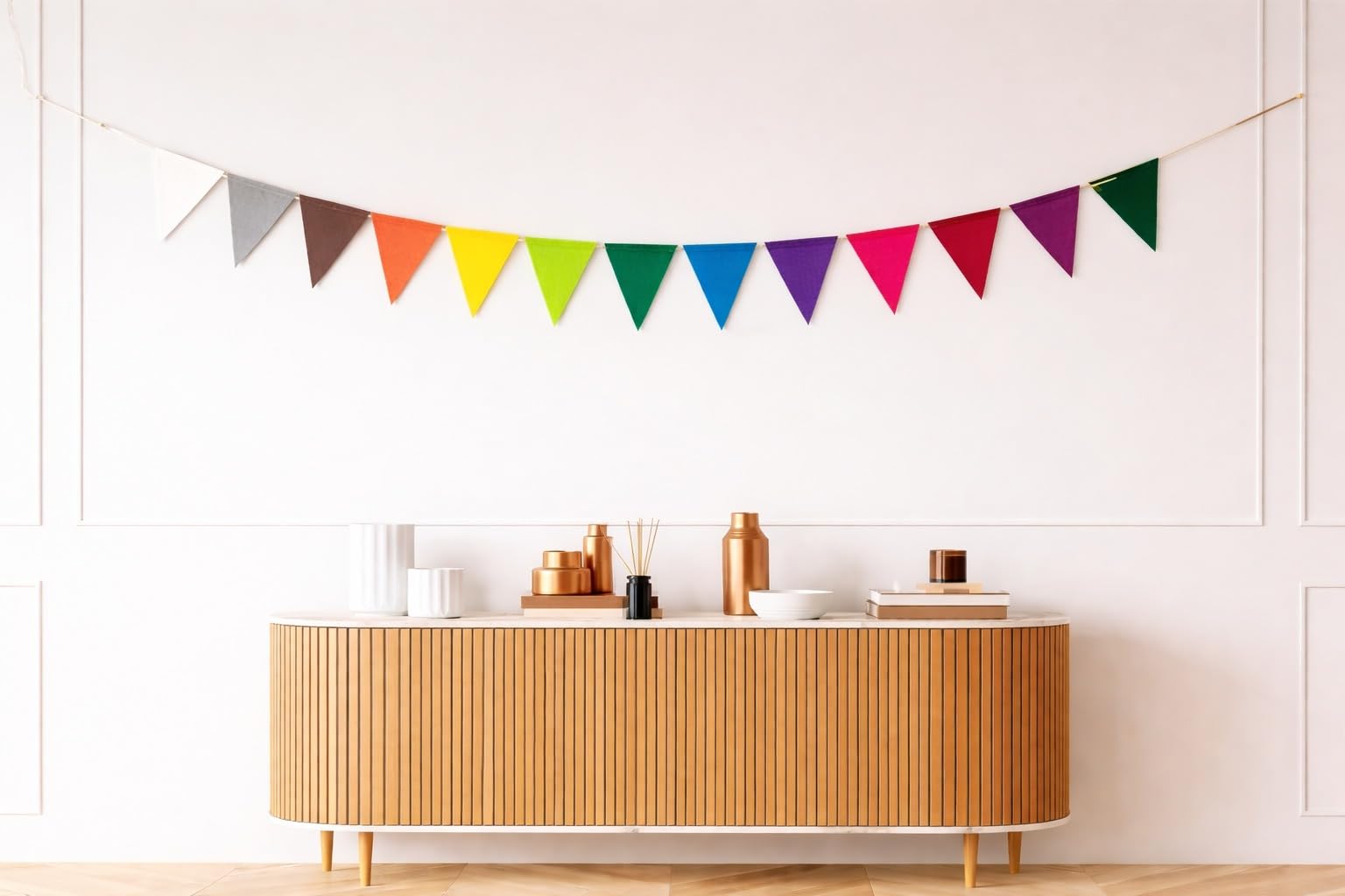 Rainbow Triangle Flag Birthday Party Decoration Baby Shower Window Decorations and Children's Living Room Decorations 1.8 Meter Set of 1