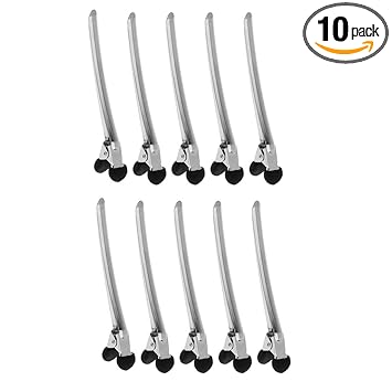 WINTI 10 pieces Metal Sectioning Clips Clamp Hairdressing Salon Section Styling Hair Grip Hairpins