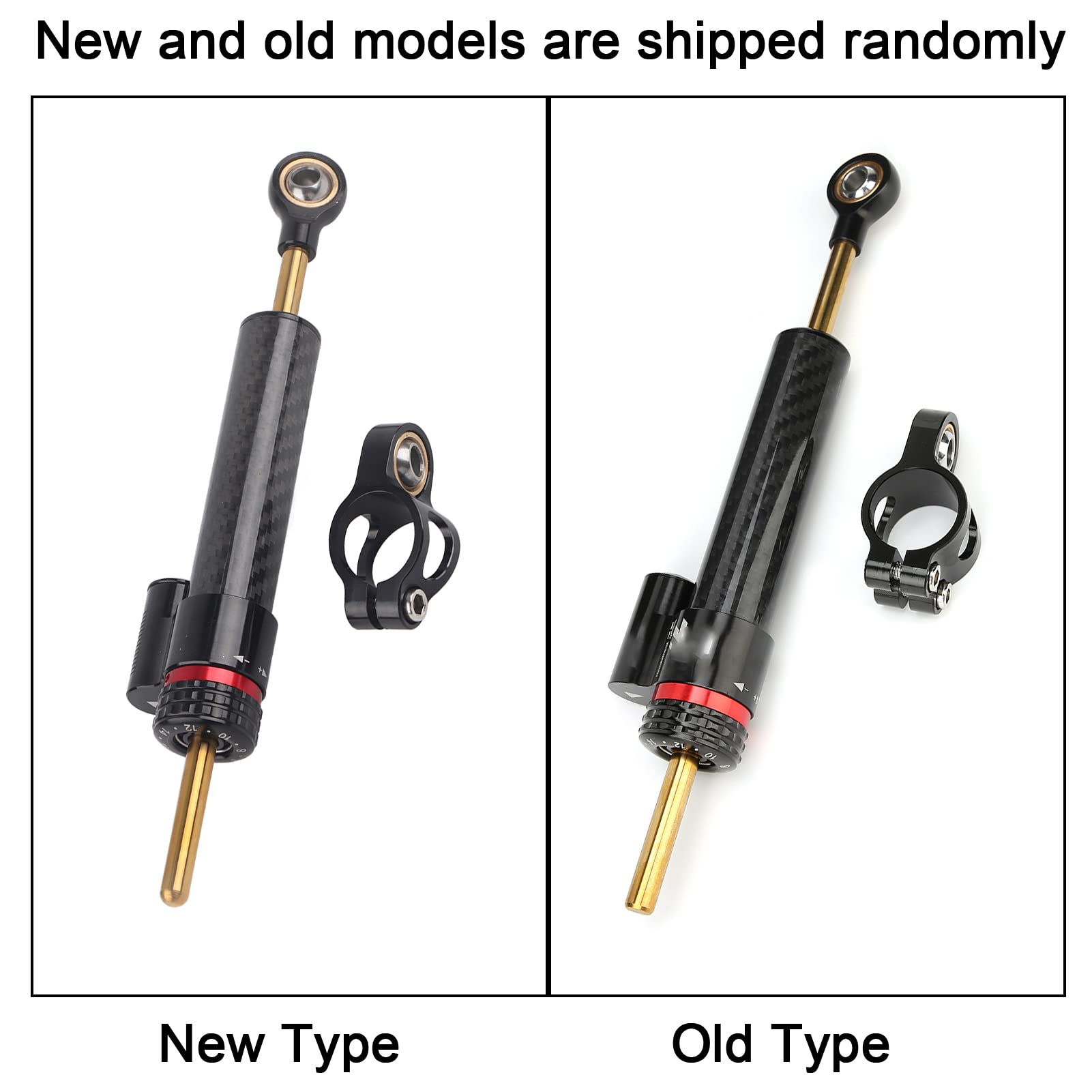 Aramox Stabilisateur de fourche stabilisateur de direction, amortisseur de direction de moto pièces universelles en Fiber de carbone pour