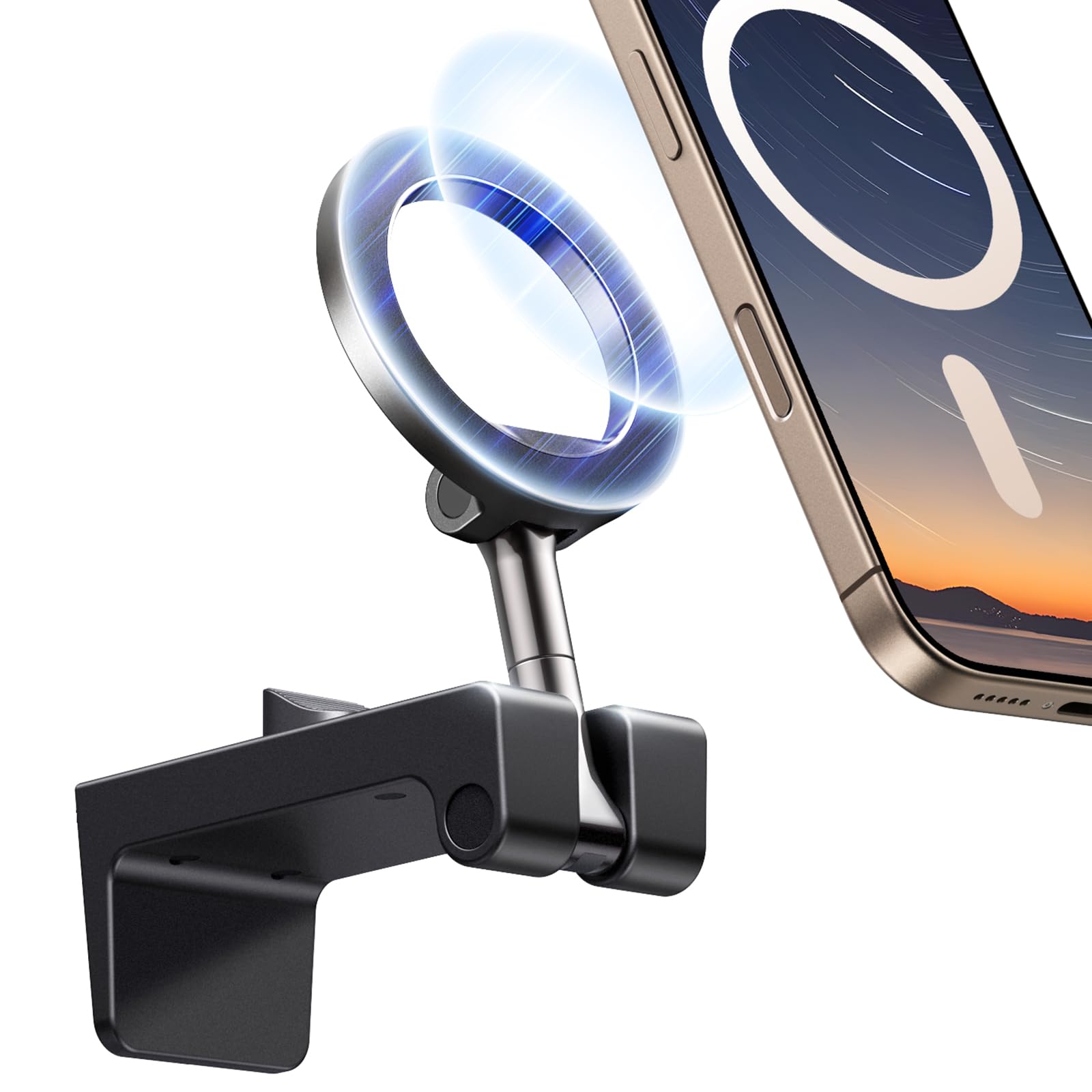 UGREEN Airplane Phone Holder Travel Essentials with MagSafe Holder, Travel Essentials 360° Rotatable On Board Phone Holder with Foldable Magsafe Phone Holder, Suitable for iPhone 16/15/14