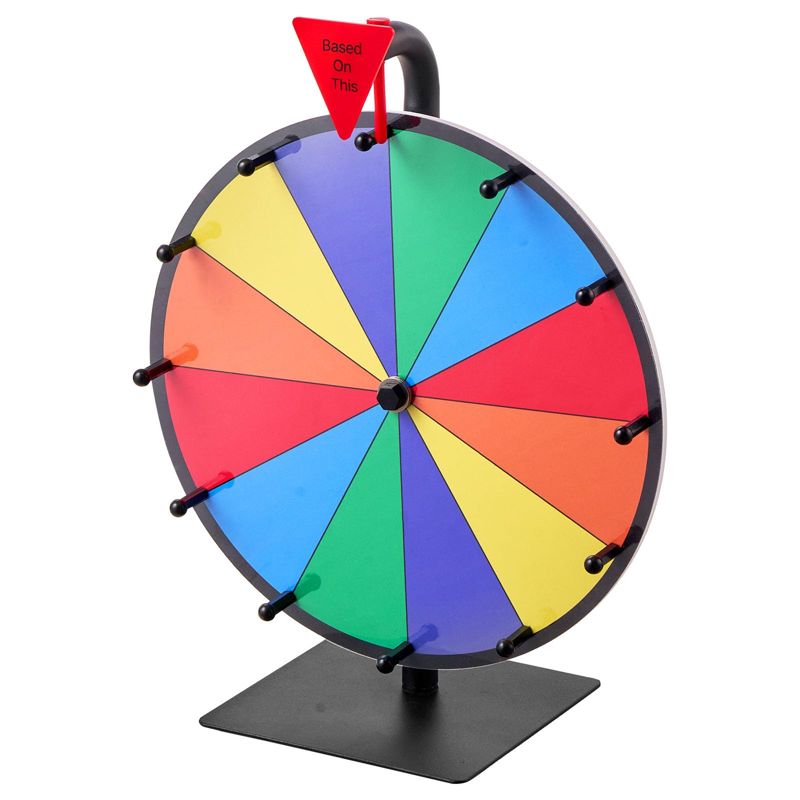 VEVOR Ruota dei Premi Girevole 305 mm, Roulette da Tavolo 12 Slot Win Fortune con Pennarello Cancellabile