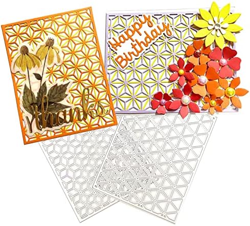 Ammsochy Cutting Dies for Card Making 3D Backgrounds Metal Stencils Set Scrapbooking Tools DIY Crafting Embossing Template Album Arts Supplies (Diamond Layering Background)