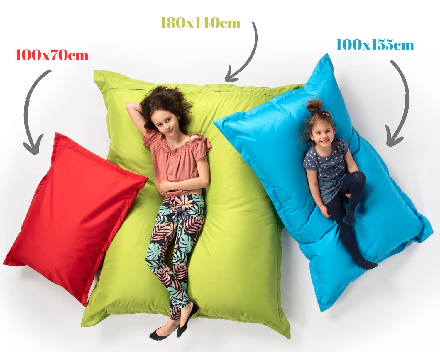 chilly pilley Pouf L xl xxl Coussin De Sol Pouf Garniture En Polystyrène Pouf Géant Pour S'allonger Et S'asseoir Imperméable Hydrofuge (100x70, Rouge Foncé)